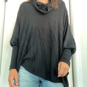 Black Poncho Turtleneck